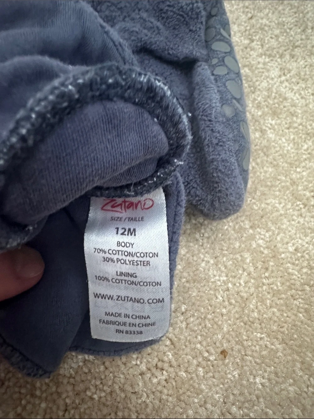 Zutano muted navy Infant booties